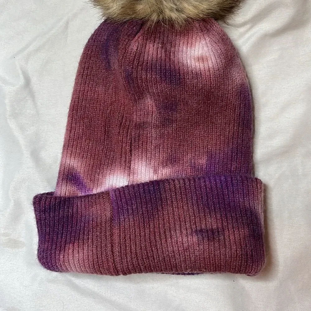 C.C Exclusive Women Tie Dye Pom Pom Beanie Hat.